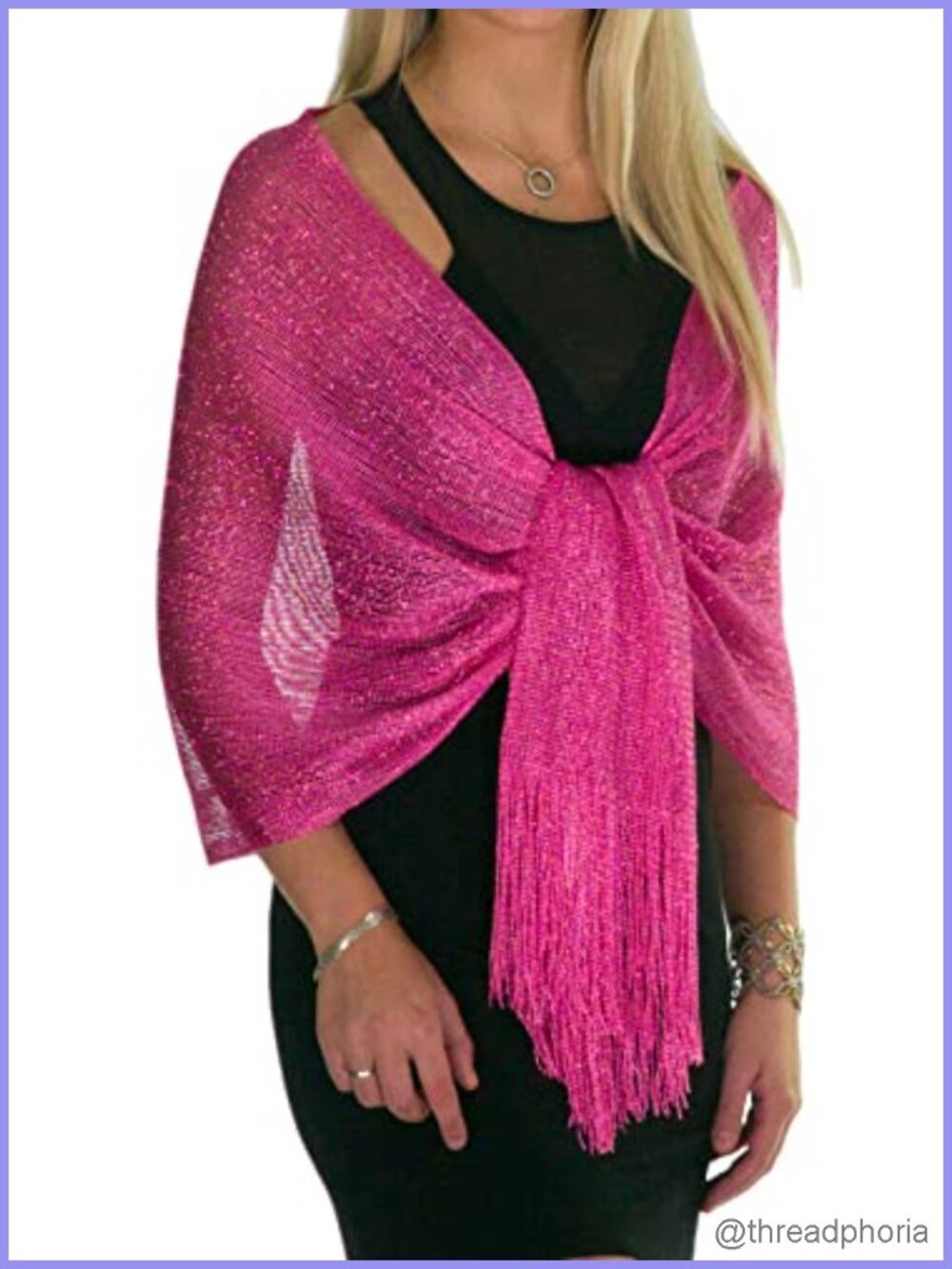 Metallic Glitter Shawl Wrap for Evening Dresses, Lightweight Pashmina Scarf